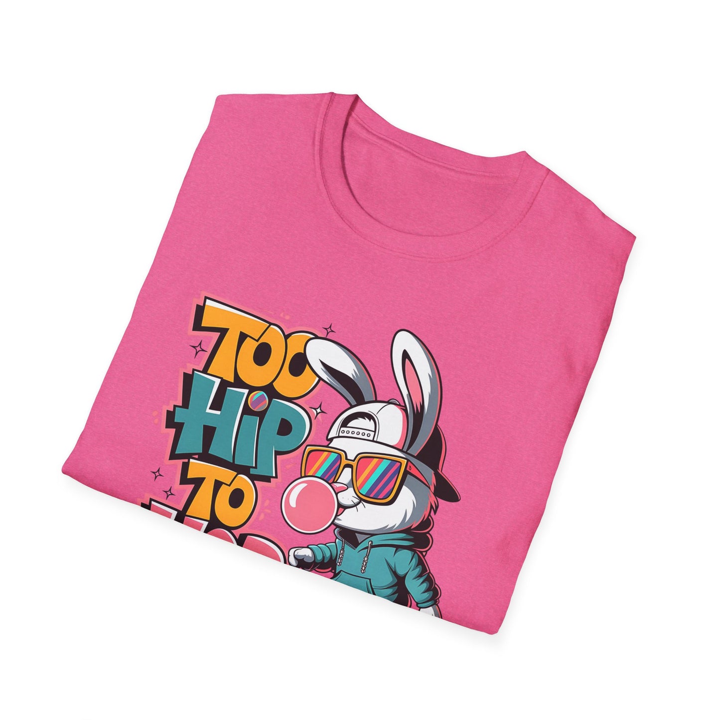 Too Hip to Hop Bunny Unisex Softstyle T-Shirt | Fun Streetwear Graphic Tee