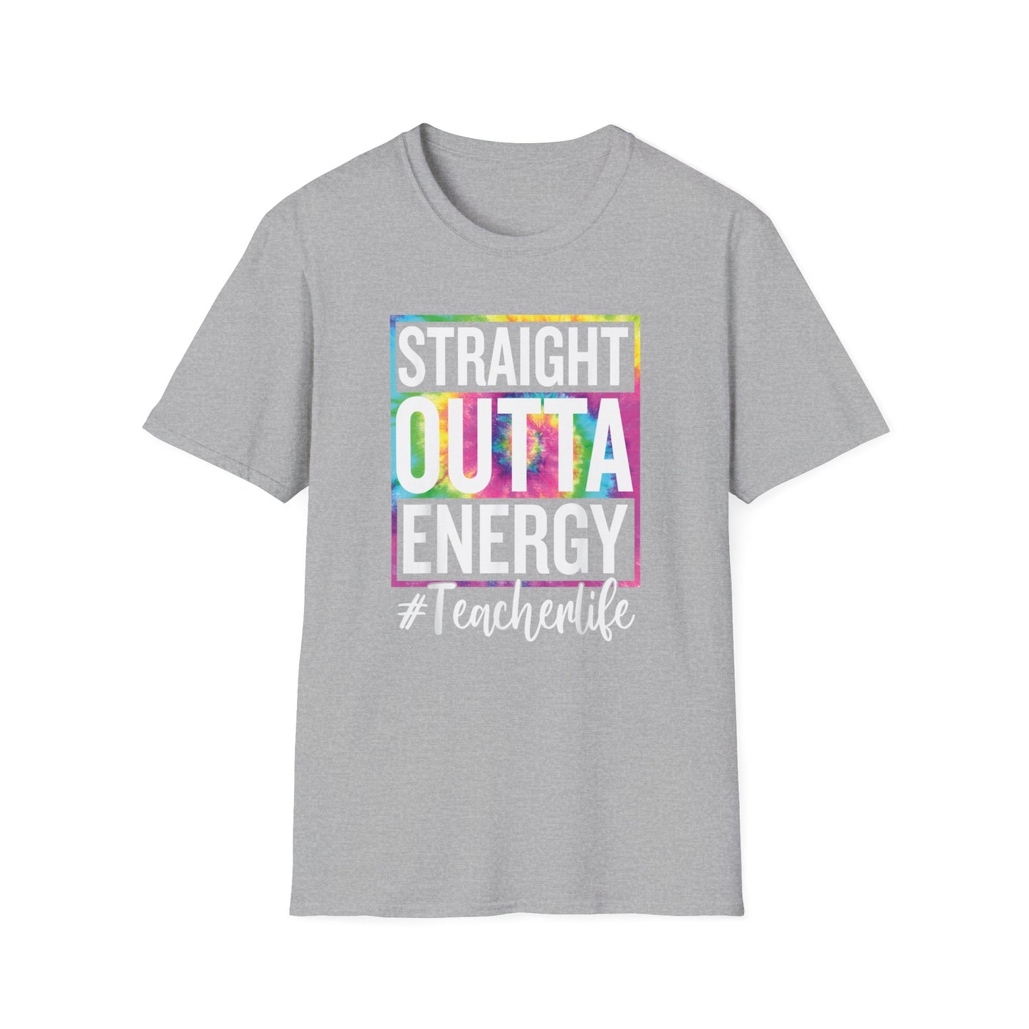 Vibrant Tie-Dye Outta t-shirt, Unisex Softstyle Tee, Summer Casual Shirt, Gift for Friends, Festival Wear, LGBTQ+ Pride Apparel