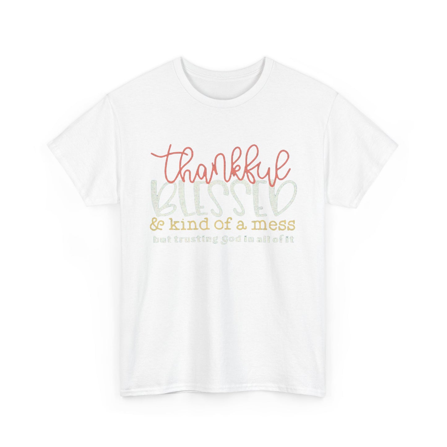 Thankful and Blessed Tee, Unisex Cotton Shirt for Gratitude, Gift for Friends, Thanksgiving Apparel, Everyday Comfort