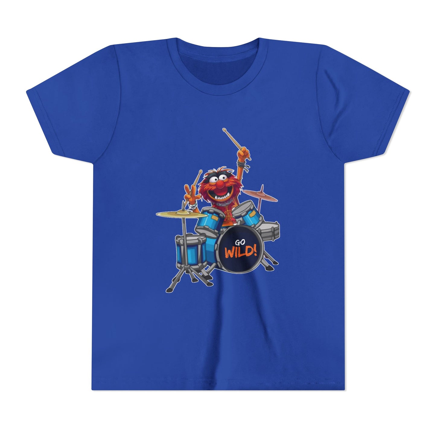 Fun Youth Drummer Tee, Kids Music Shirt, Wild Animal Shirt, Birthday Gift for Boys, Casual Everyday Wear