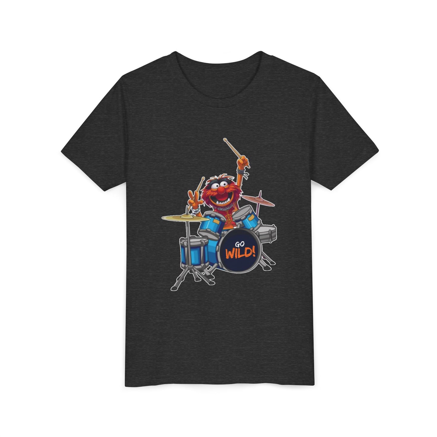 Fun Youth Drummer Tee, Kids Music Shirt, Wild Animal Shirt, Birthday Gift for Boys, Casual Everyday Wear
