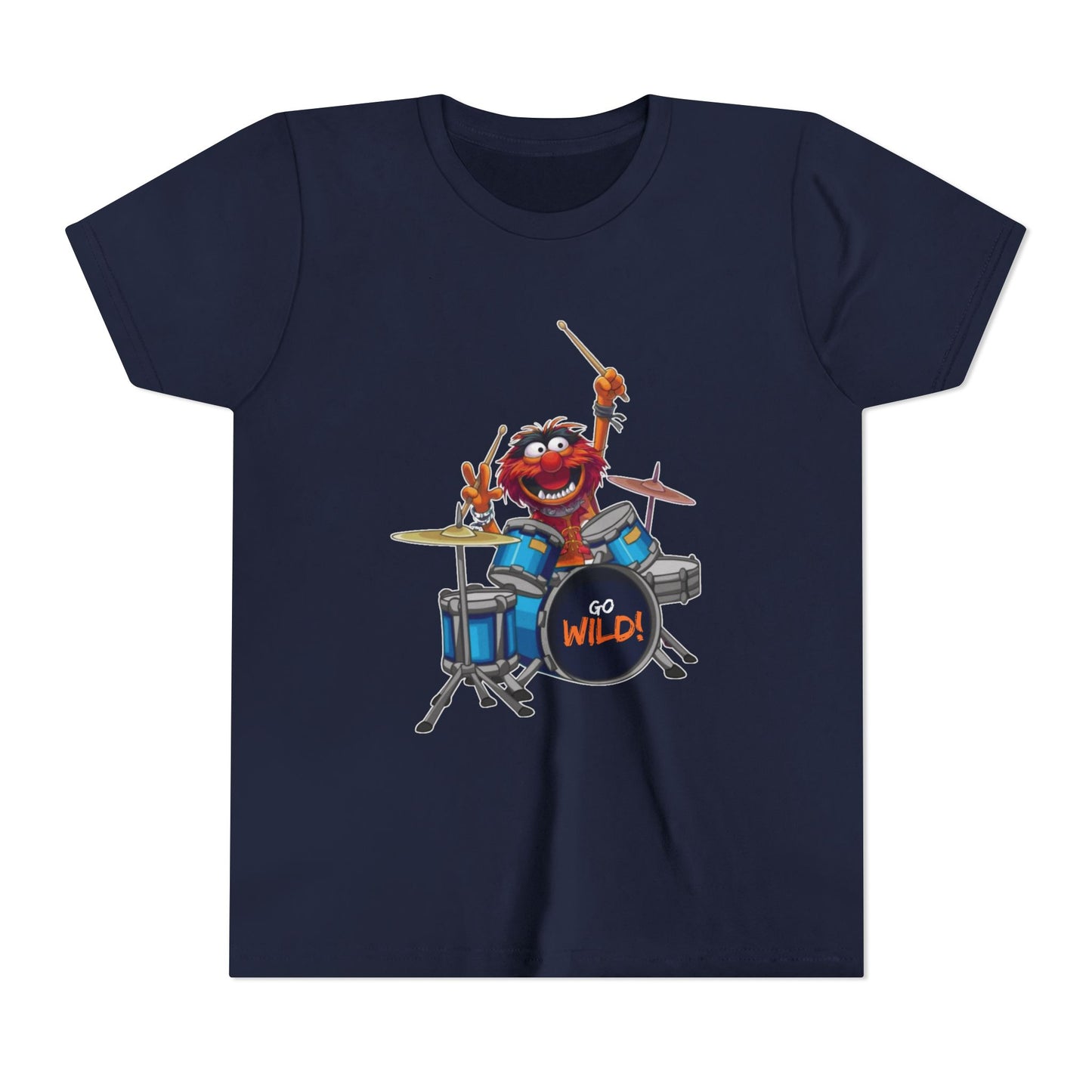 Fun Youth Drummer Tee, Kids Music Shirt, Wild Animal Shirt, Birthday Gift for Boys, Casual Everyday Wear