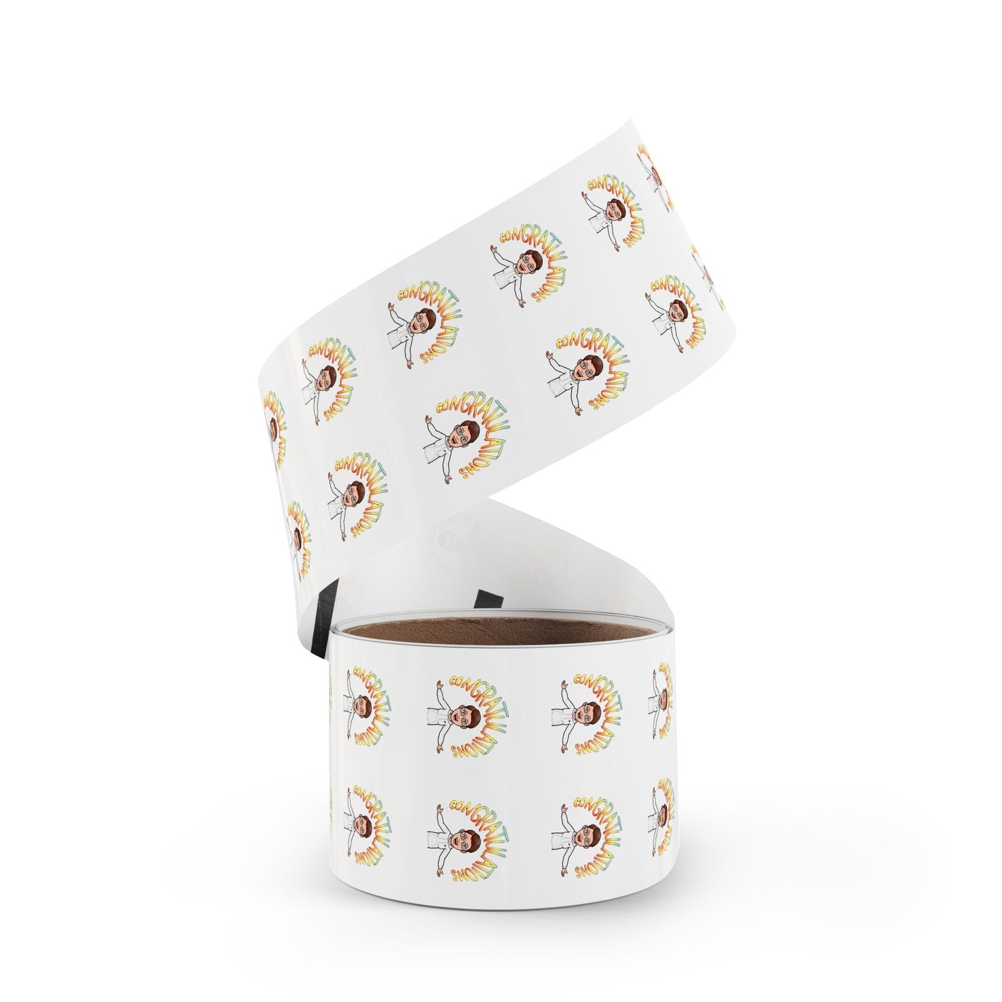 Congratulations Round Sticker Labels - Cheerful Party Roll