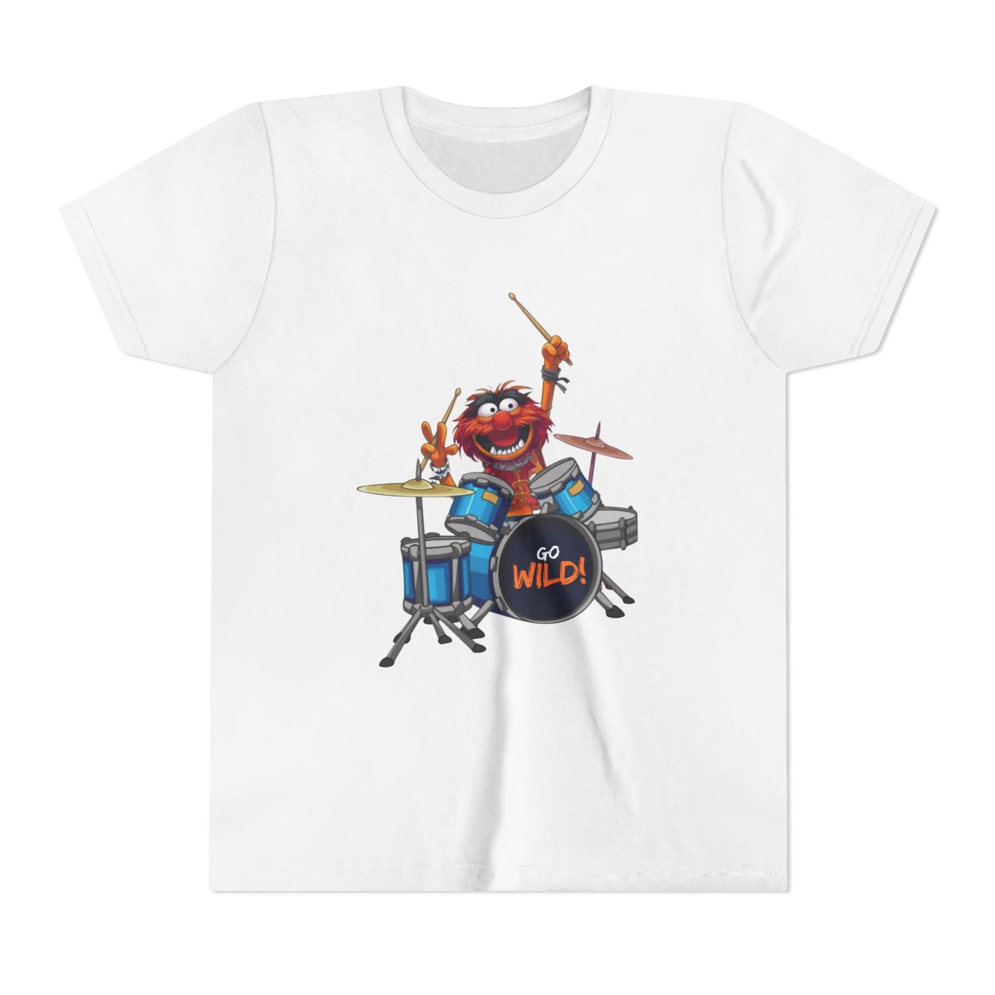 Fun Youth Drummer Tee, Kids Music Shirt, Wild Animal Shirt, Birthday Gift for Boys, Casual Everyday Wear