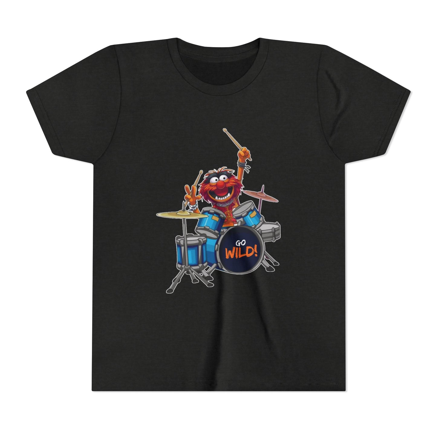 Fun Youth Drummer Tee, Kids Music Shirt, Wild Animal Shirt, Birthday Gift for Boys, Casual Everyday Wear