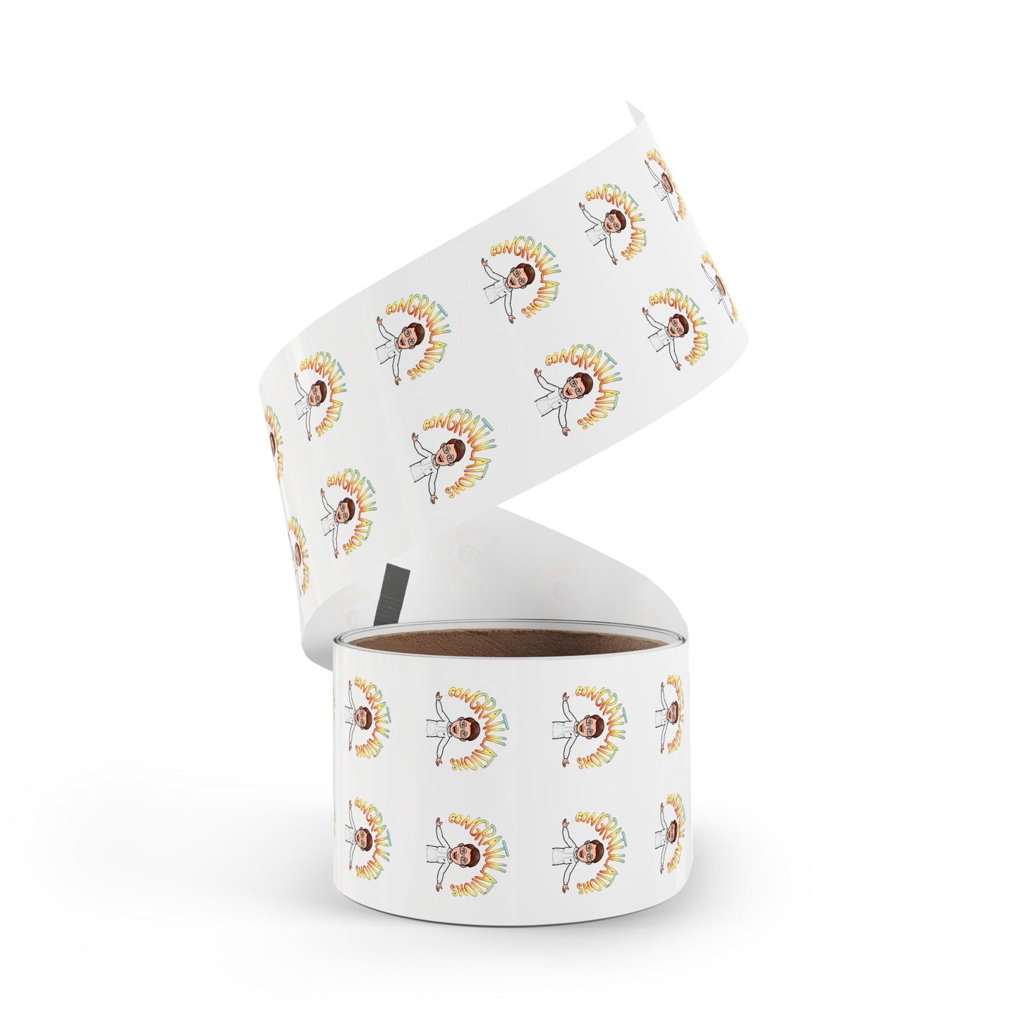 Congratulations Round Sticker Labels - Cheerful Party Roll
