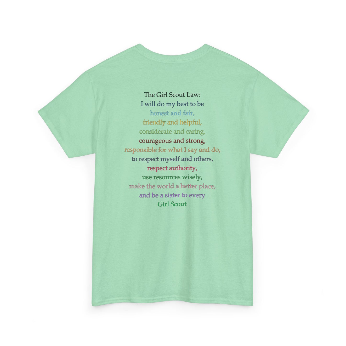Girl Scouts Troop Tee - Unisex Cotton T-Shirt with Inspirational Girl Scout Law
