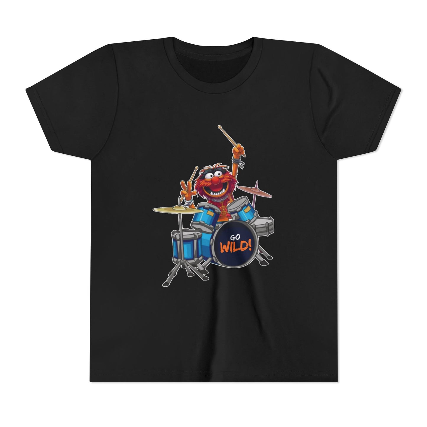 Fun Youth Drummer Tee, Kids Music Shirt, Wild Animal Shirt, Birthday Gift for Boys, Casual Everyday Wear