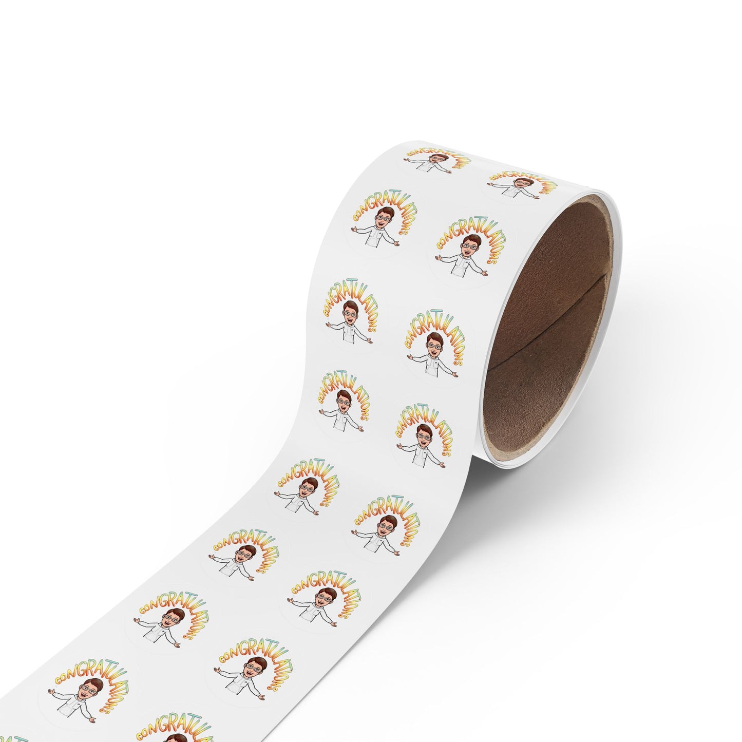 Congratulations Round Sticker Labels - Cheerful Party Roll