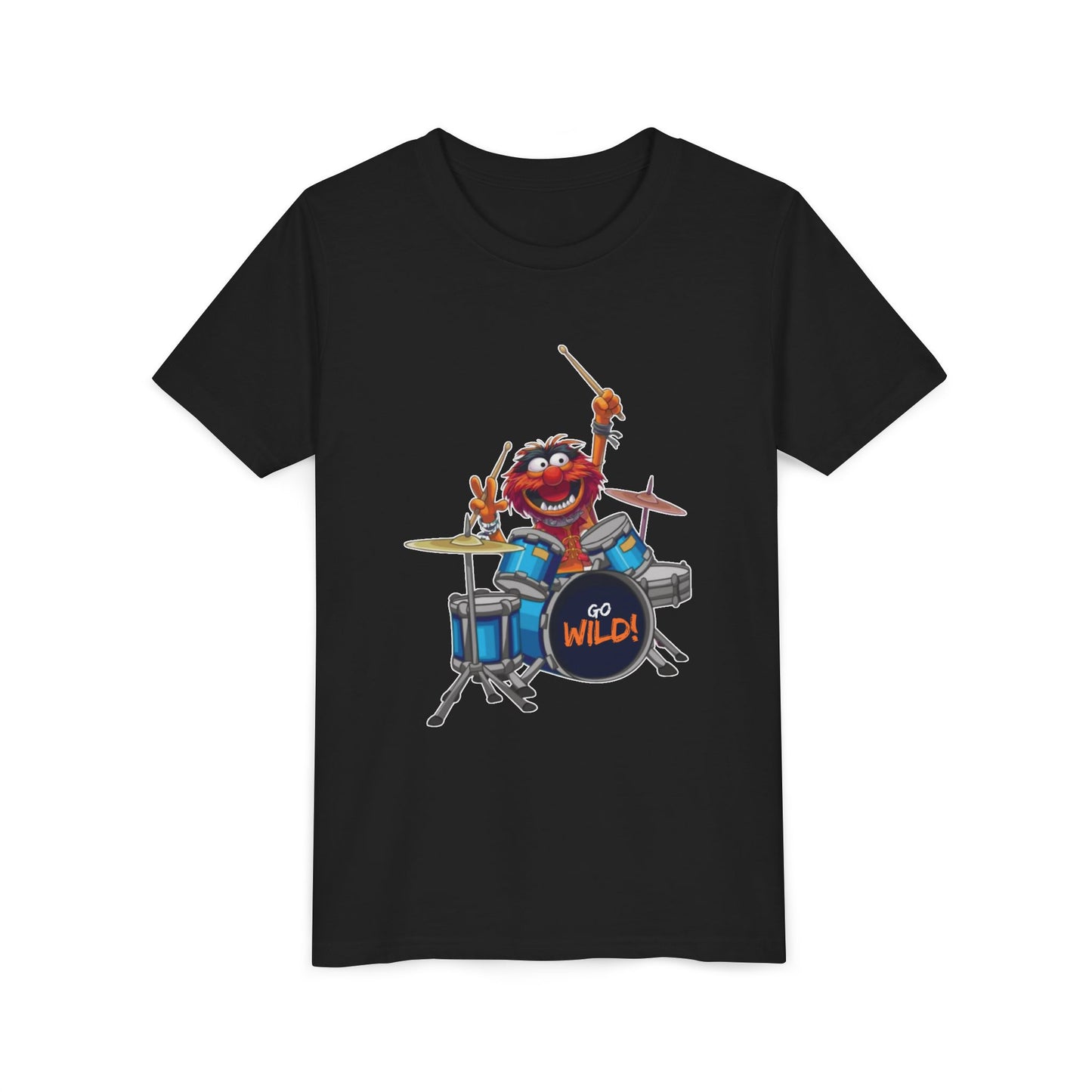 Fun Youth Drummer Tee, Kids Music Shirt, Wild Animal Shirt, Birthday Gift for Boys, Casual Everyday Wear