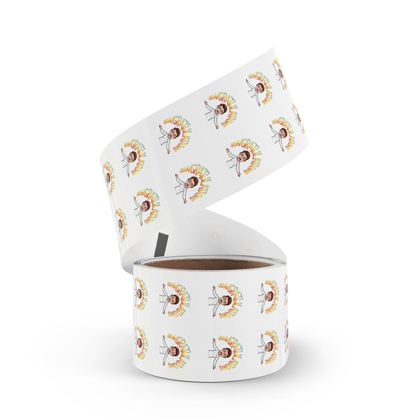 Congratulations Round Sticker Labels - Cheerful Party Roll