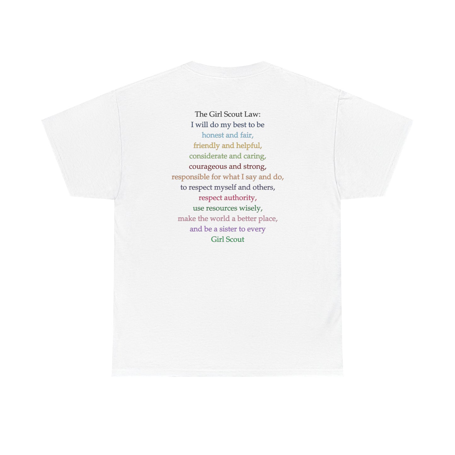 Girl Scouts Troop Tee - Unisex Cotton T-Shirt with Inspirational Girl Scout Law