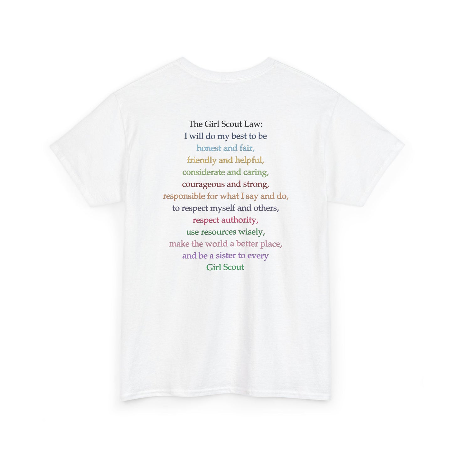 Girl Scouts Troop Tee - Unisex Cotton T-Shirt with Inspirational Girl Scout Law