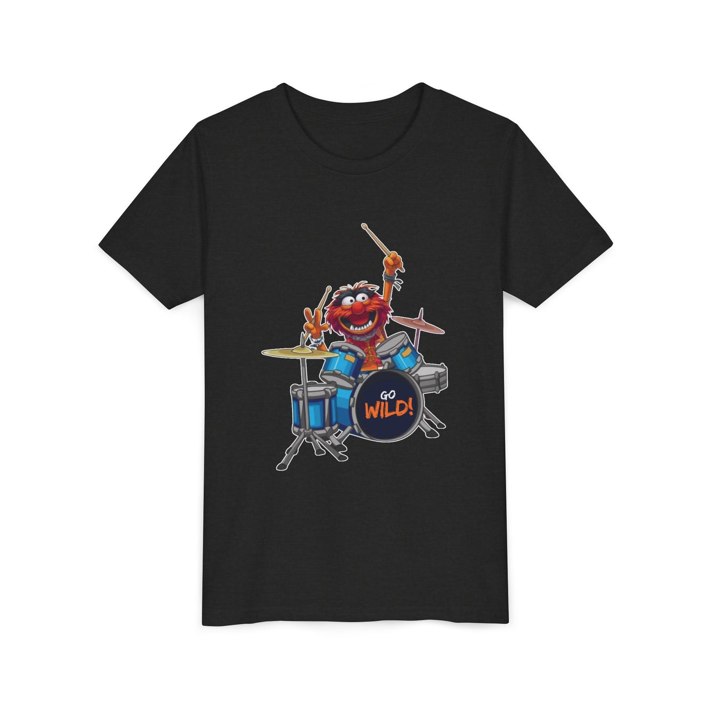 Fun Youth Drummer Tee, Kids Music Shirt, Wild Animal Shirt, Birthday Gift for Boys, Casual Everyday Wear