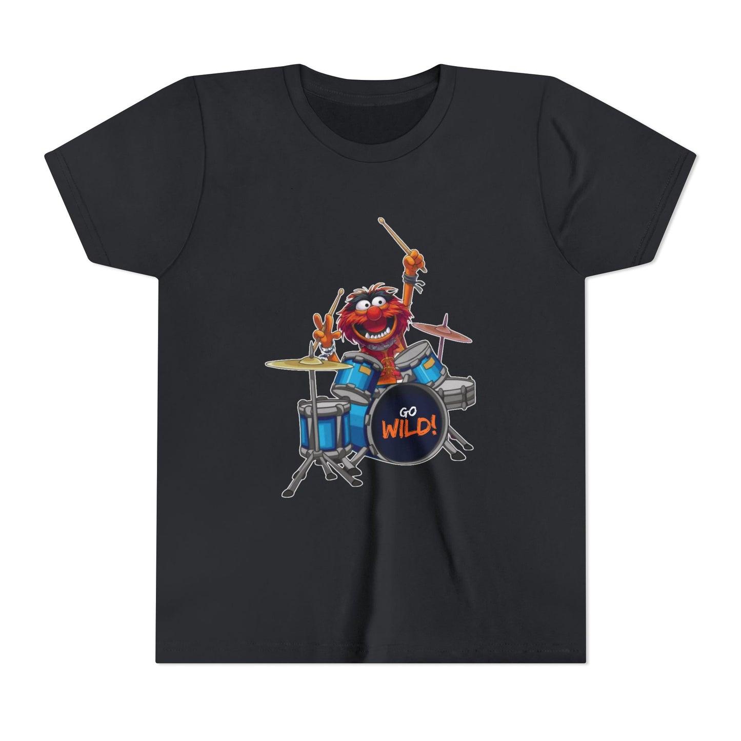 Fun Youth Drummer Tee, Kids Music Shirt, Wild Animal Shirt, Birthday Gift for Boys, Casual Everyday Wear