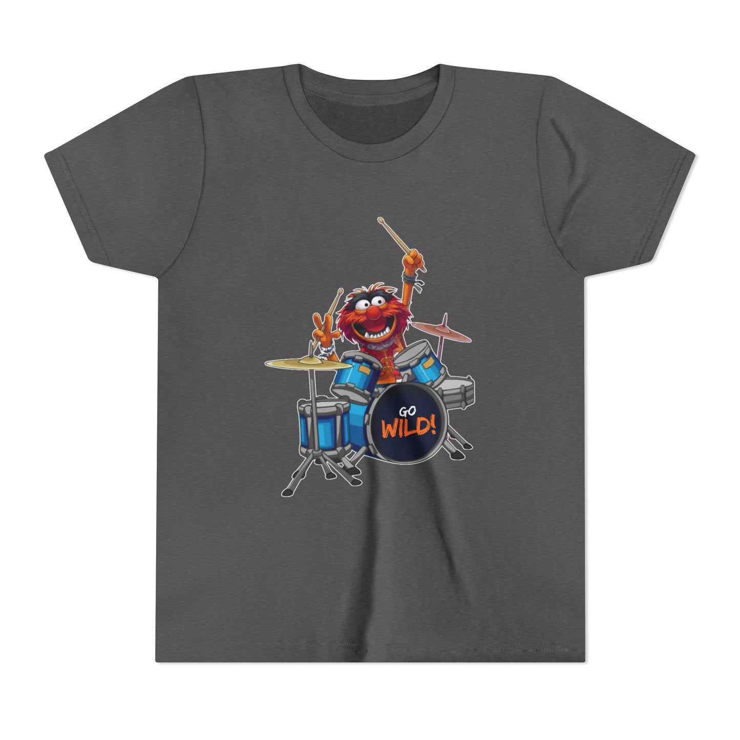 Fun Youth Drummer Tee, Kids Music Shirt, Wild Animal Shirt, Birthday Gift for Boys, Casual Everyday Wear