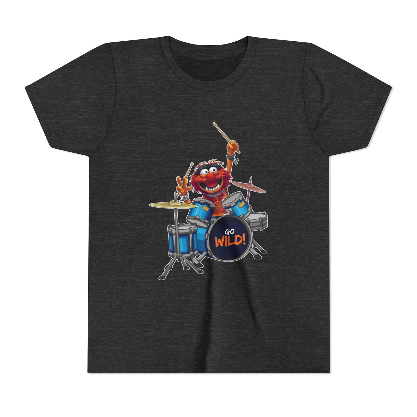 Fun Youth Drummer Tee, Kids Music Shirt, Wild Animal Shirt, Birthday Gift for Boys, Casual Everyday Wear