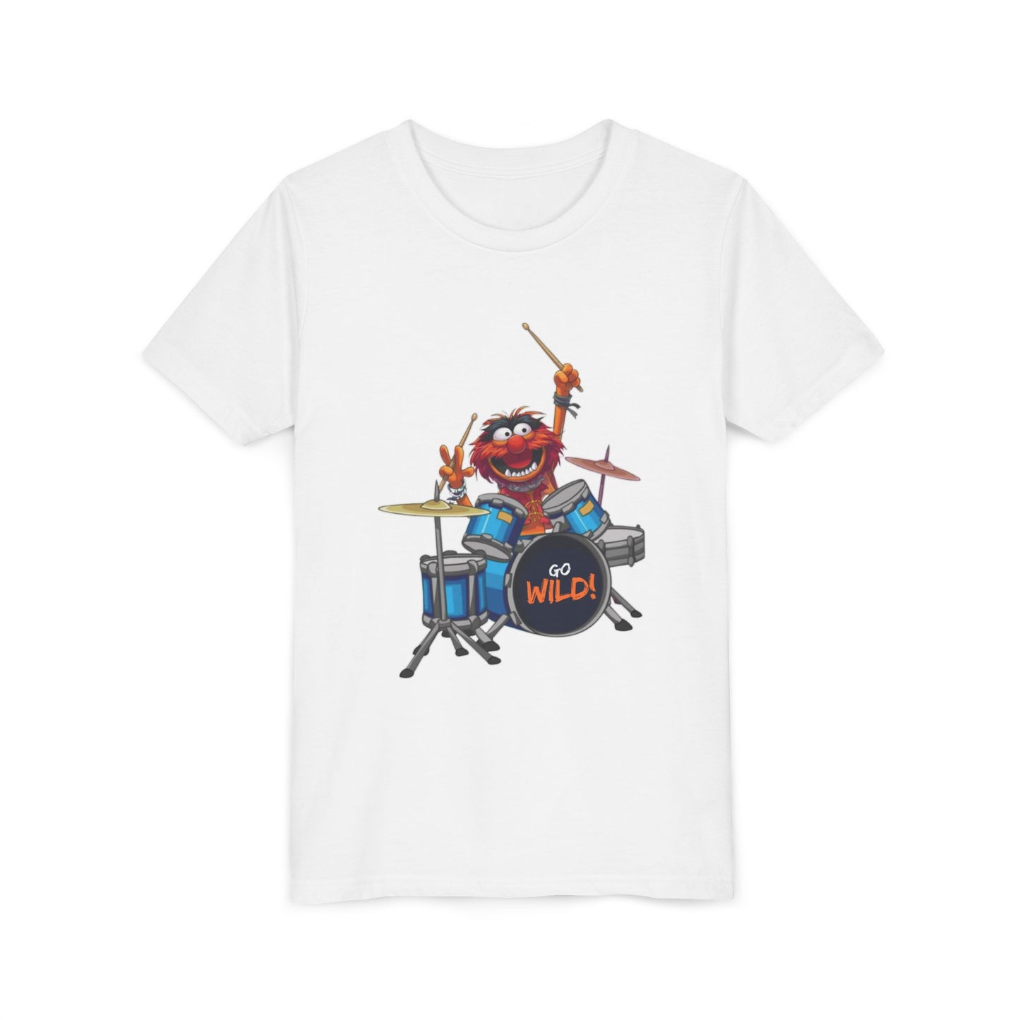 Fun Youth Drummer Tee, Kids Music Shirt, Wild Animal Shirt, Birthday Gift for Boys, Casual Everyday Wear