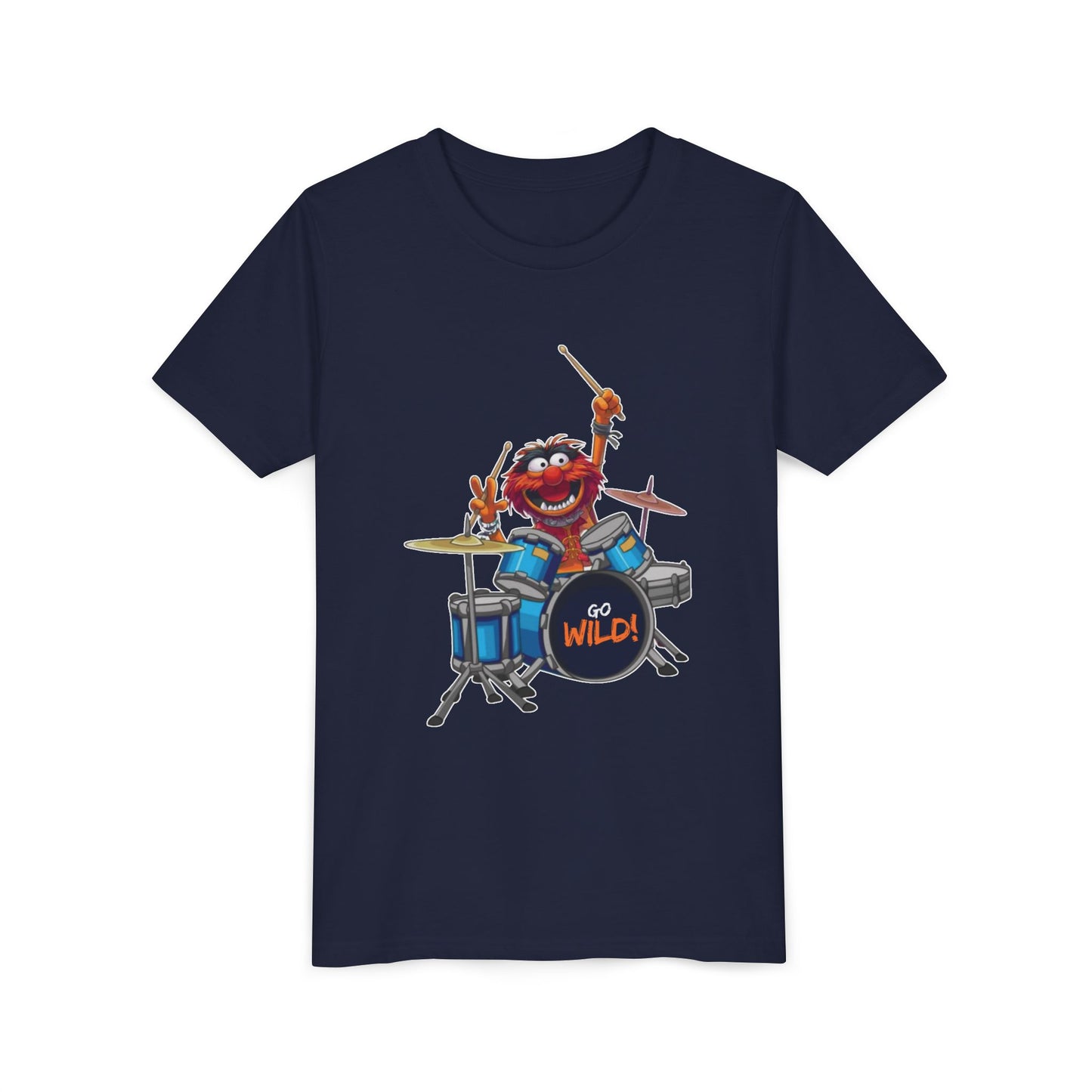 Fun Youth Drummer Tee, Kids Music Shirt, Wild Animal Shirt, Birthday Gift for Boys, Casual Everyday Wear
