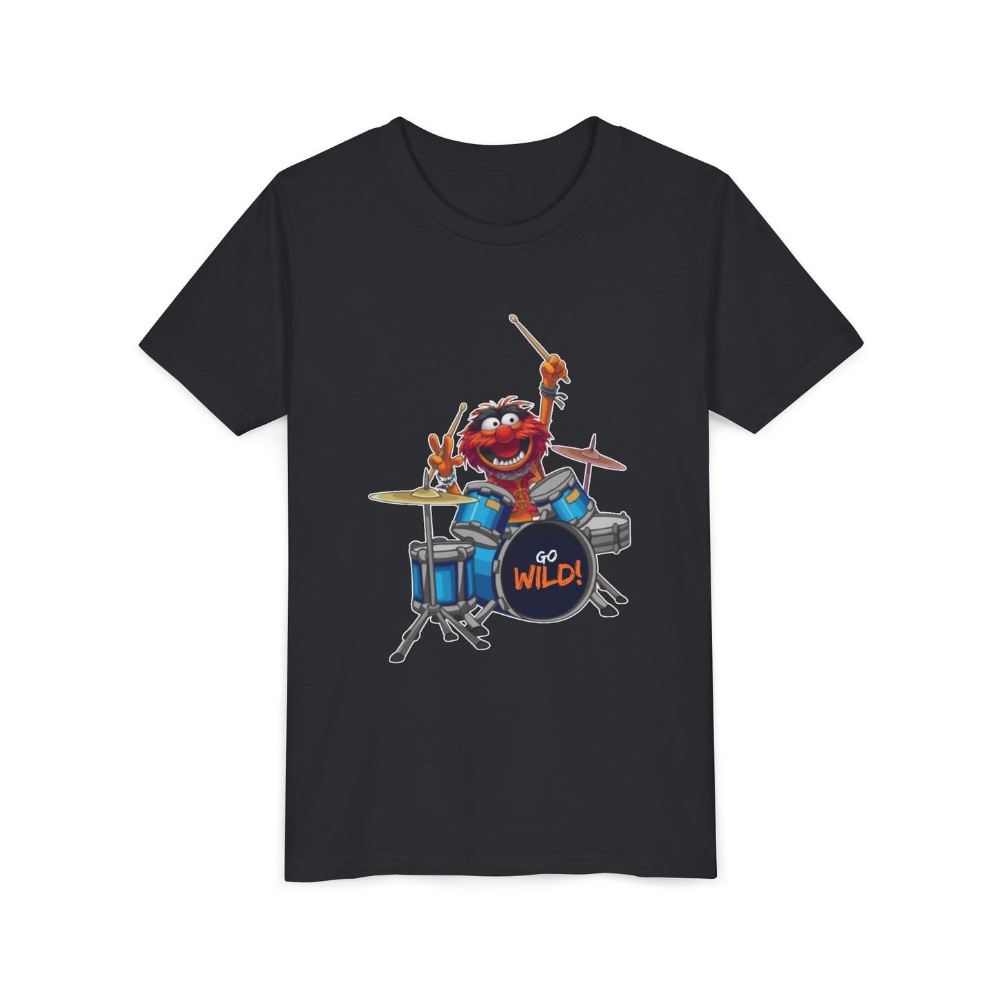Fun Youth Drummer Tee, Kids Music Shirt, Wild Animal Shirt, Birthday Gift for Boys, Casual Everyday Wear