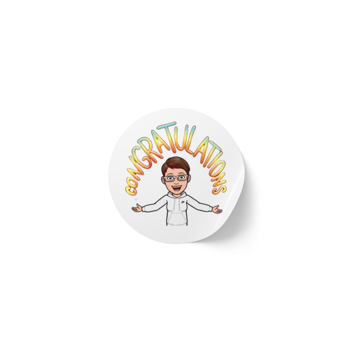 Congratulations Round Sticker Labels - Cheerful Party Roll