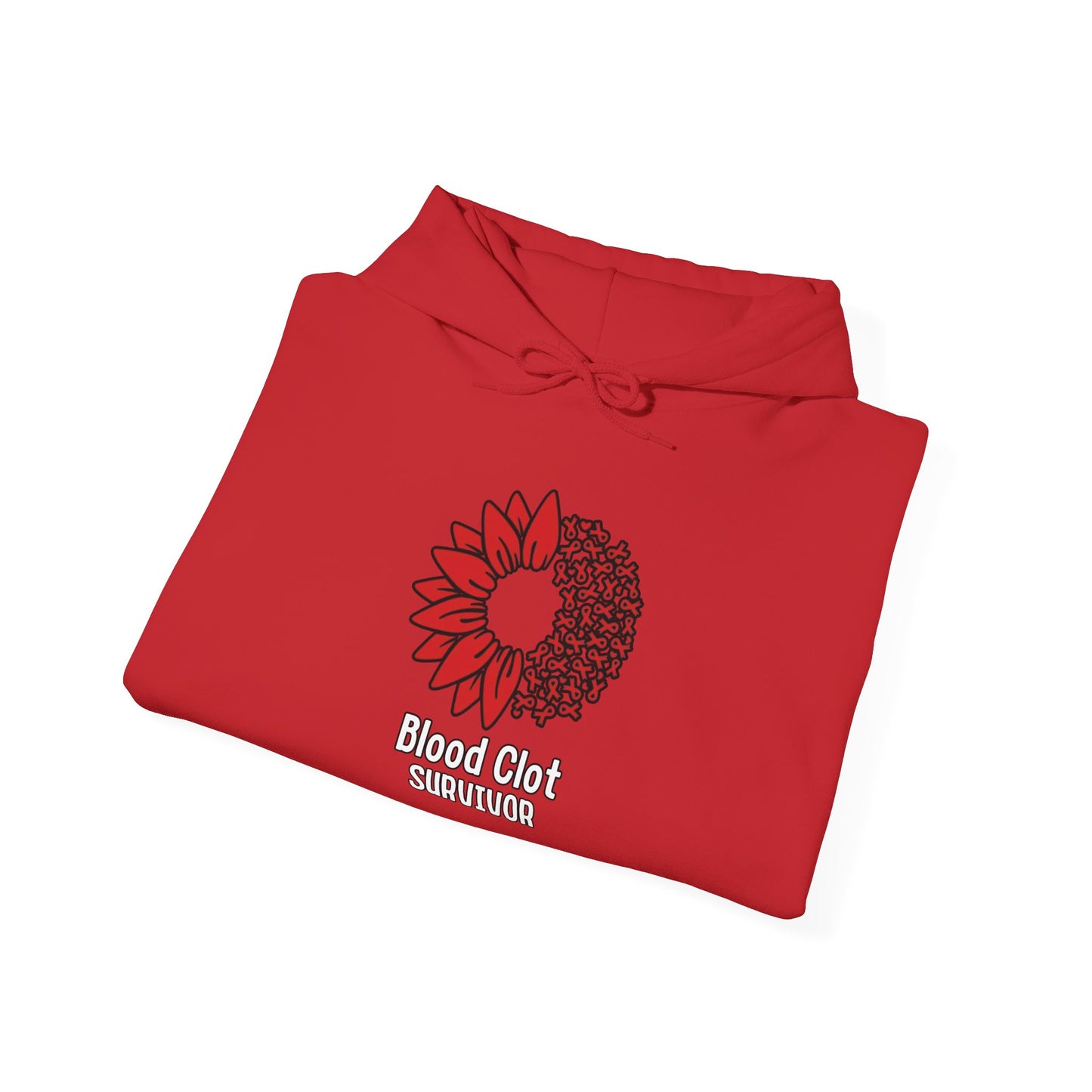 Blood Clot Survivor Flower - Unisex Heavy Blend™ Hooded Sweatshirt