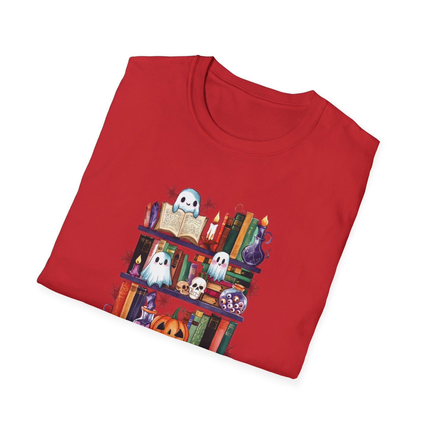 Spooky Bookshelf - Unisex Softstyle T-Shirt