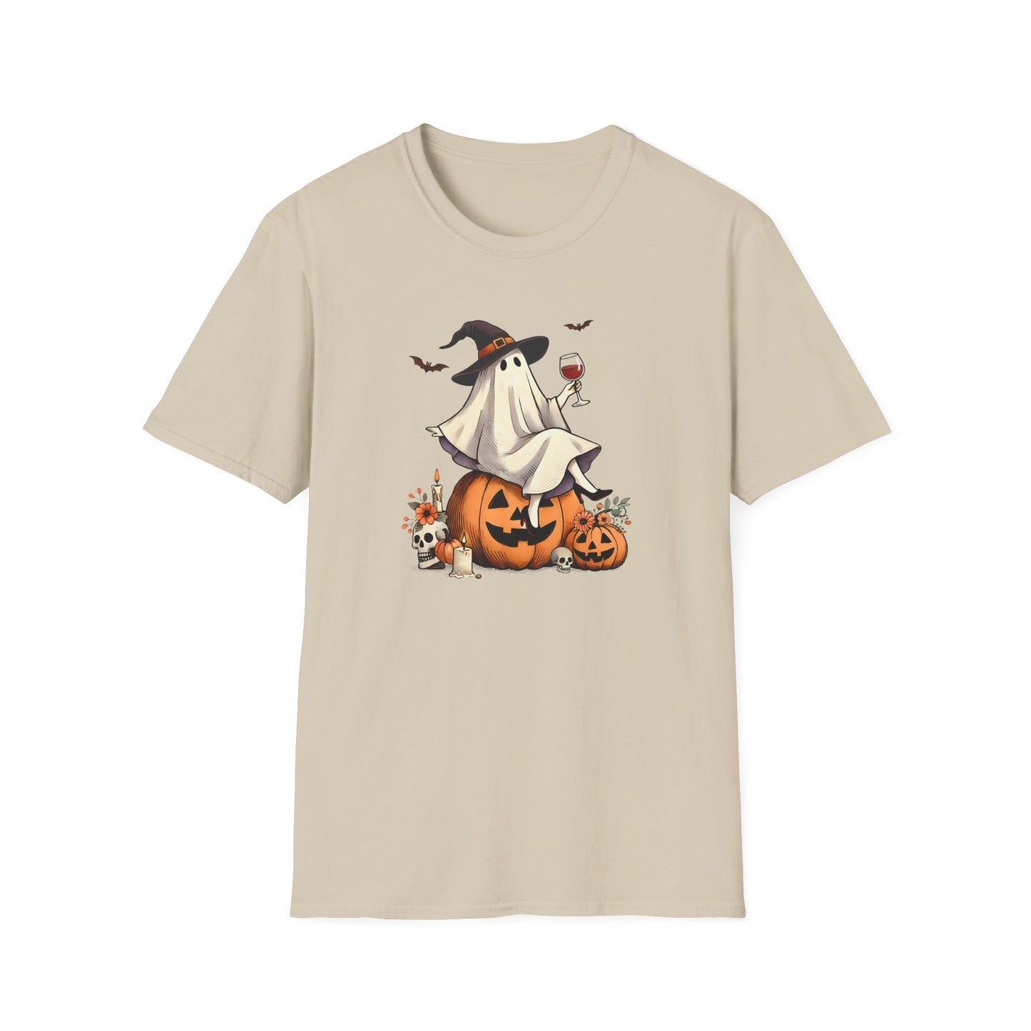 Ghost with Wine - Unisex Softstyle T-Shirt