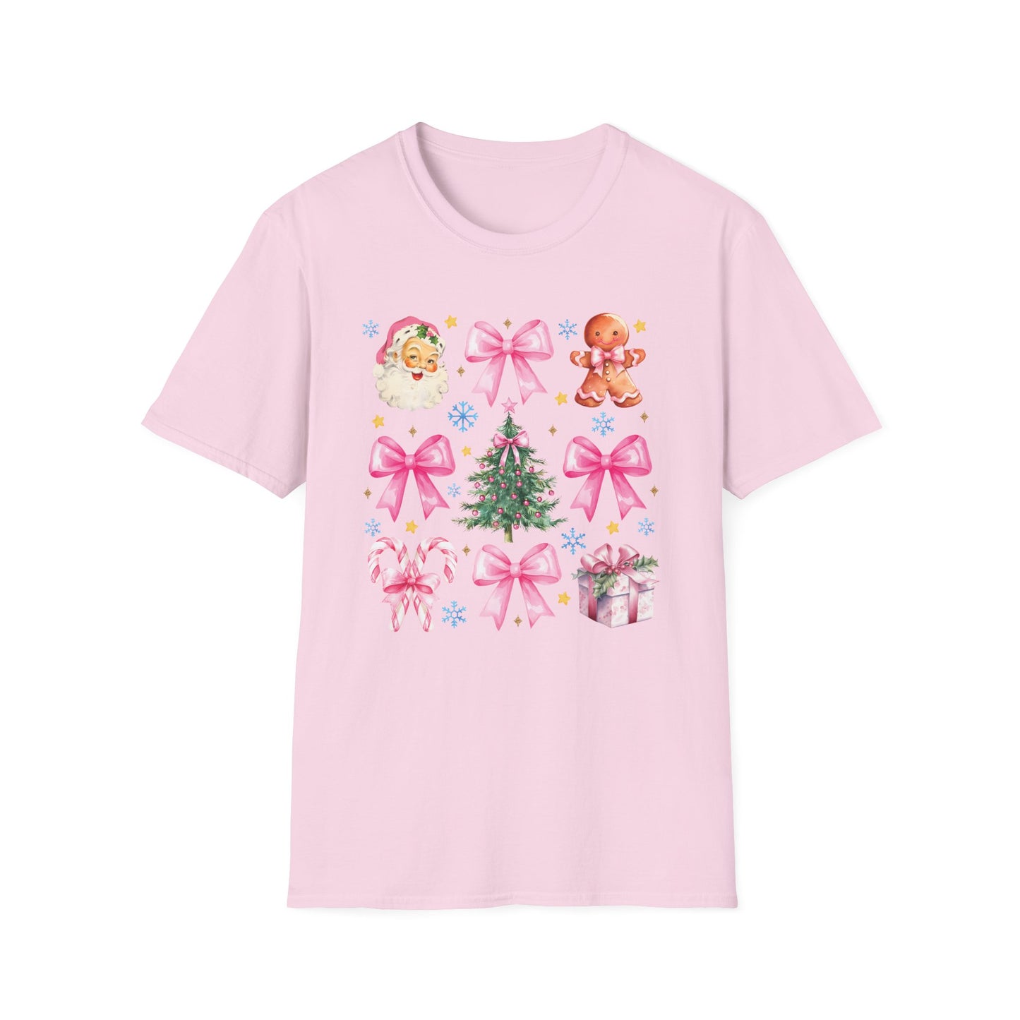 Pink Christmas Coquette - Unisex Softstyle T-Shirt