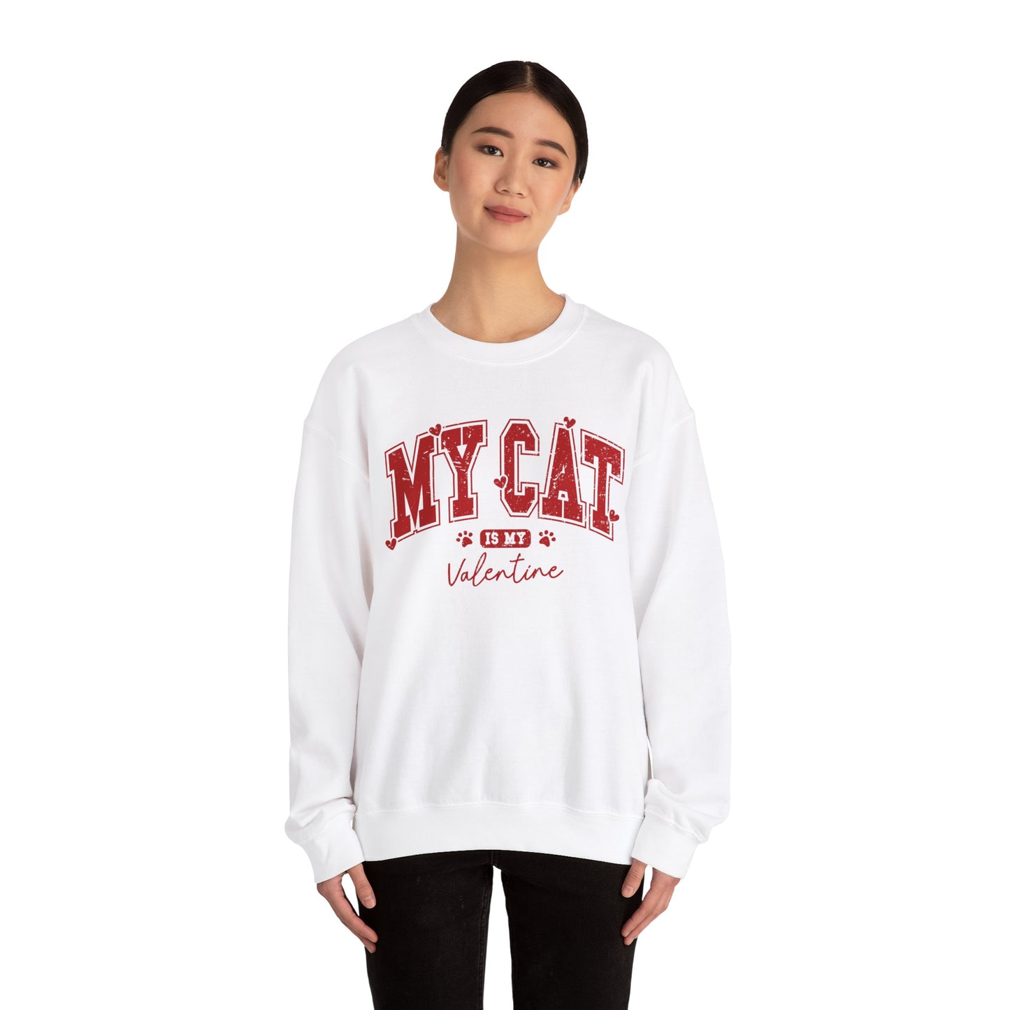 My Cat is my Valentine - Unisex Heavy Blend™ Crewneck Sweatshirt