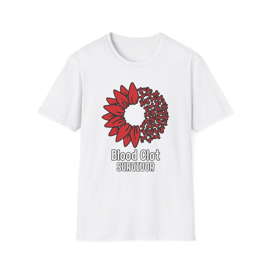 Blood Clot Survivor Flower - Unisex Softstyle T-Shirt