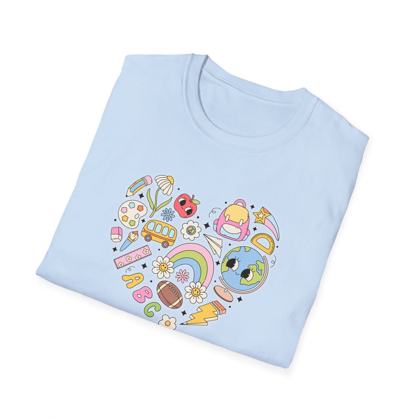 School Supplies Heart - Unisex Softstyle T-Shirt