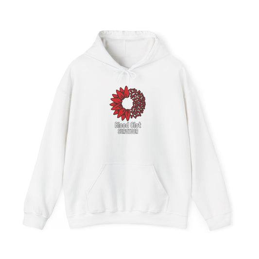 Blood Clot Survivor Flower - Unisex Heavy Blend™ Hooded Sweatshirt