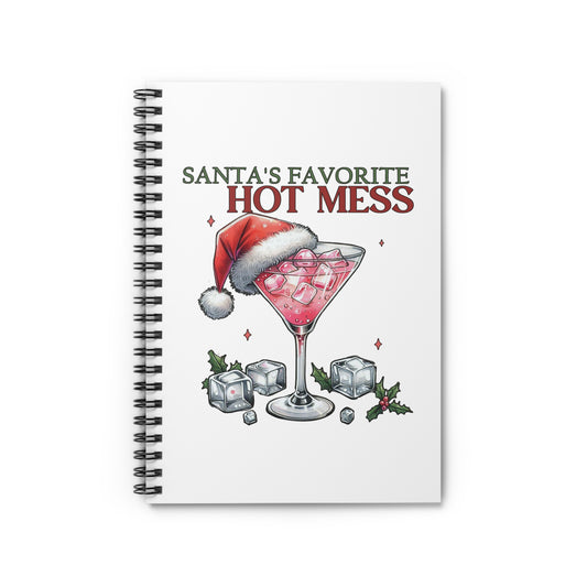 Santa's Favorite Hot Mess - Spiral Notebook - Ruled Line