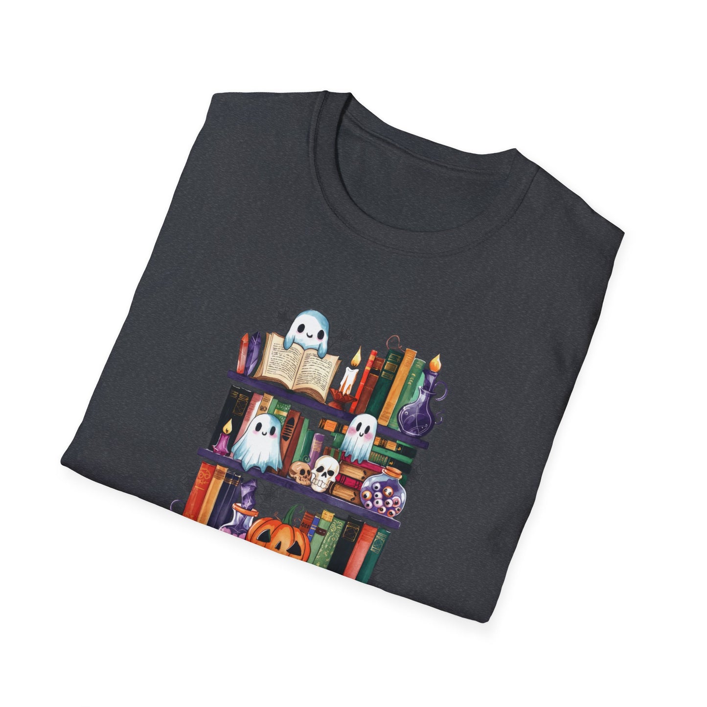 Spooky Bookshelf - Unisex Softstyle T-Shirt