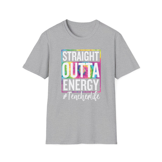Vibrant Tie-Dye Outta t-shirt, Unisex Softstyle Tee, Summer Casual Shirt, Gift for Friends, Festival Wear, LGBTQ+ Pride Apparel
