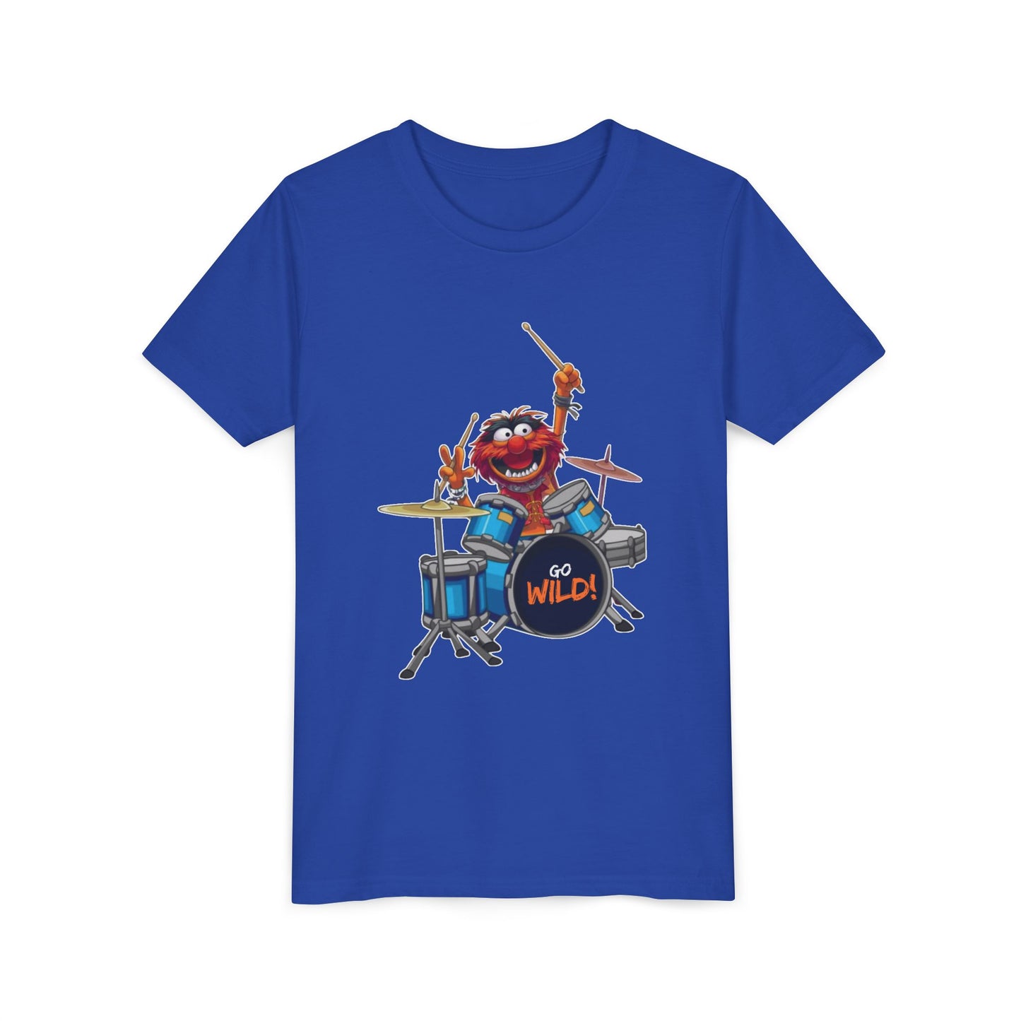 Fun Youth Drummer Tee, Kids Music Shirt, Wild Animal Shirt, Birthday Gift for Boys, Casual Everyday Wear