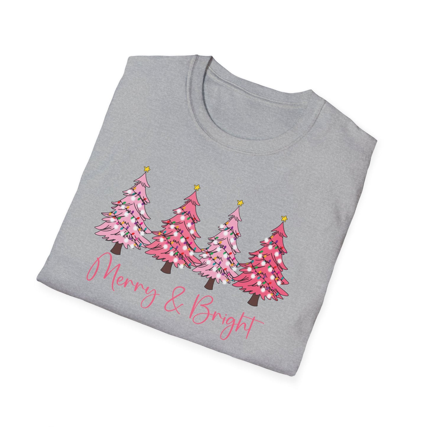 Merry & Bright Pink - Unisex Softstyle T-Shirt