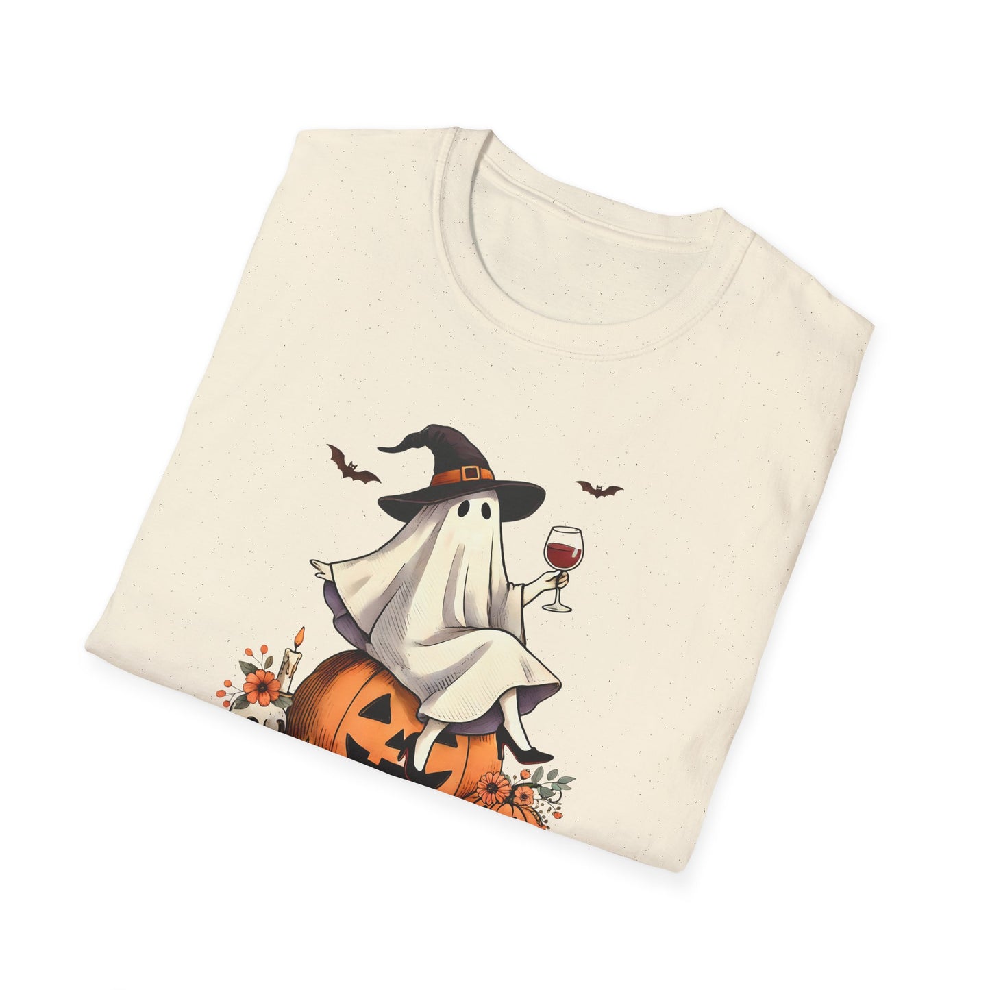 Ghost with Wine - Unisex Softstyle T-Shirt