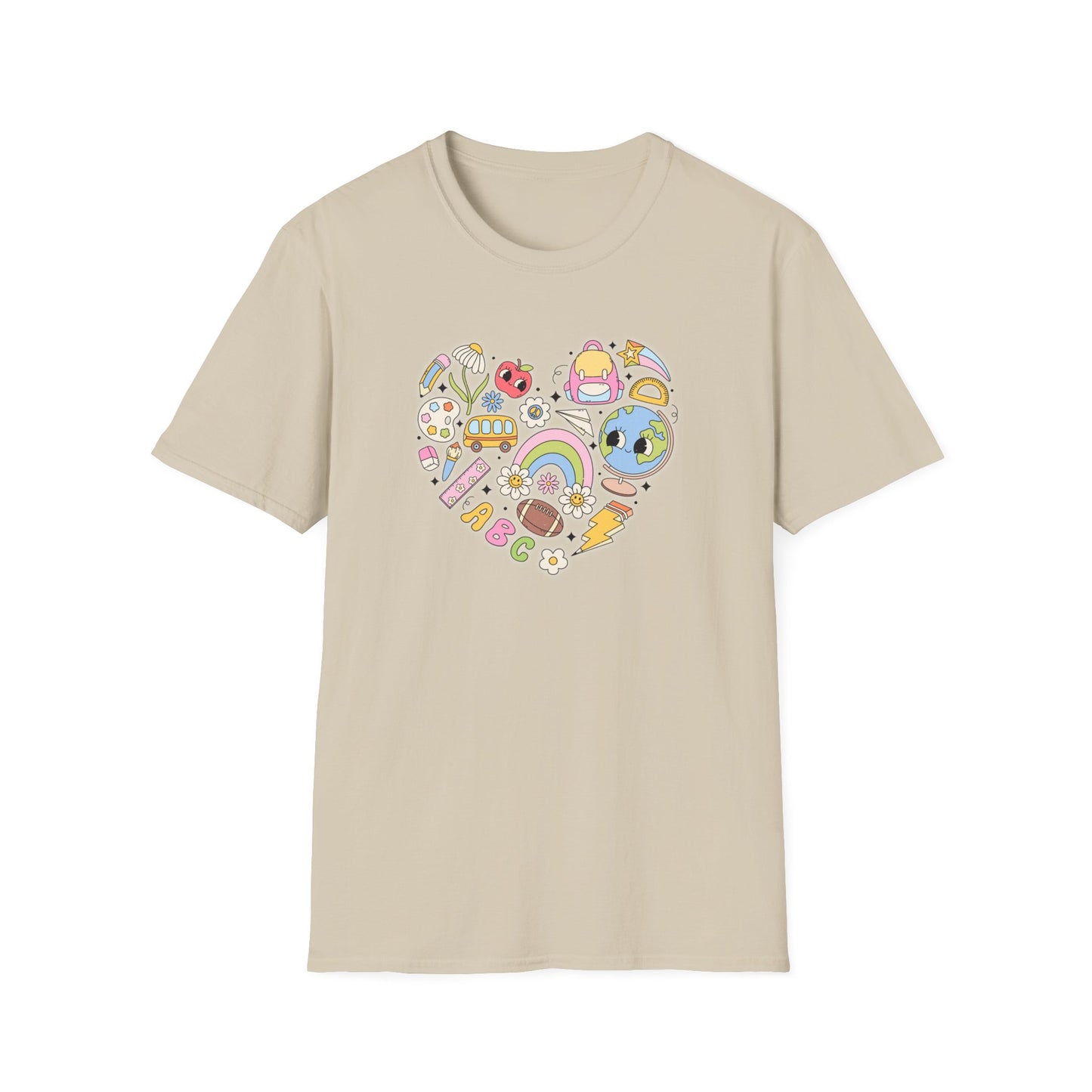 School Supplies Heart - Unisex Softstyle T-Shirt