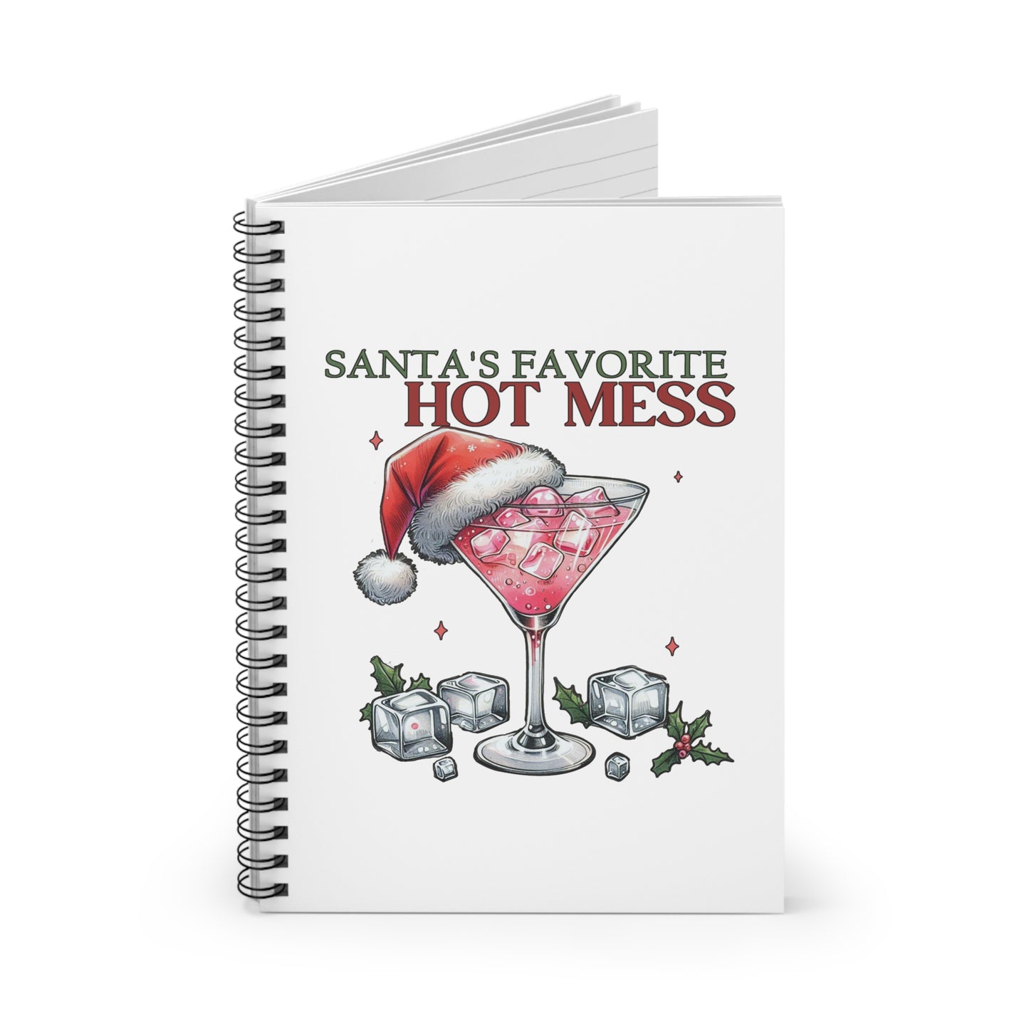 Santa's Favorite Hot Mess - Spiral Notebook - Ruled Line