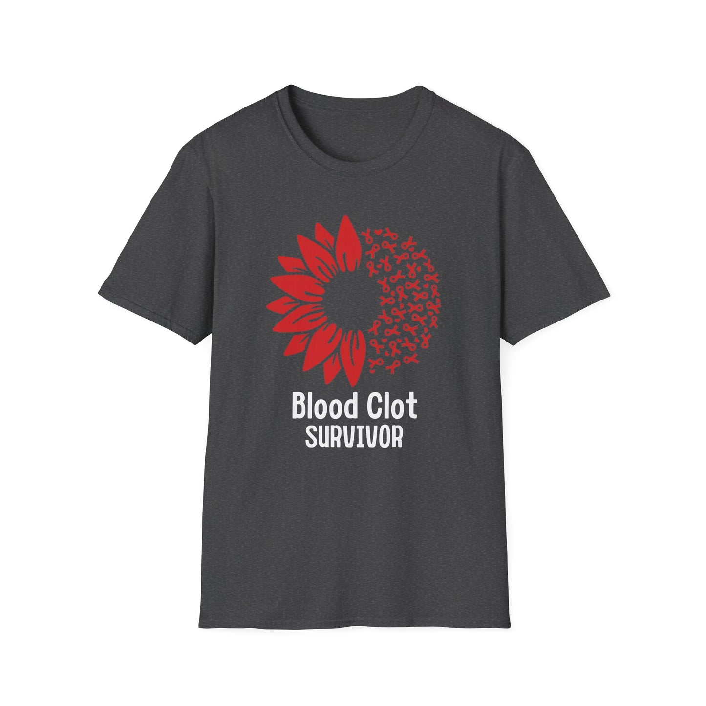 Blood Clot Survivor Flower - Unisex Softstyle T-Shirt