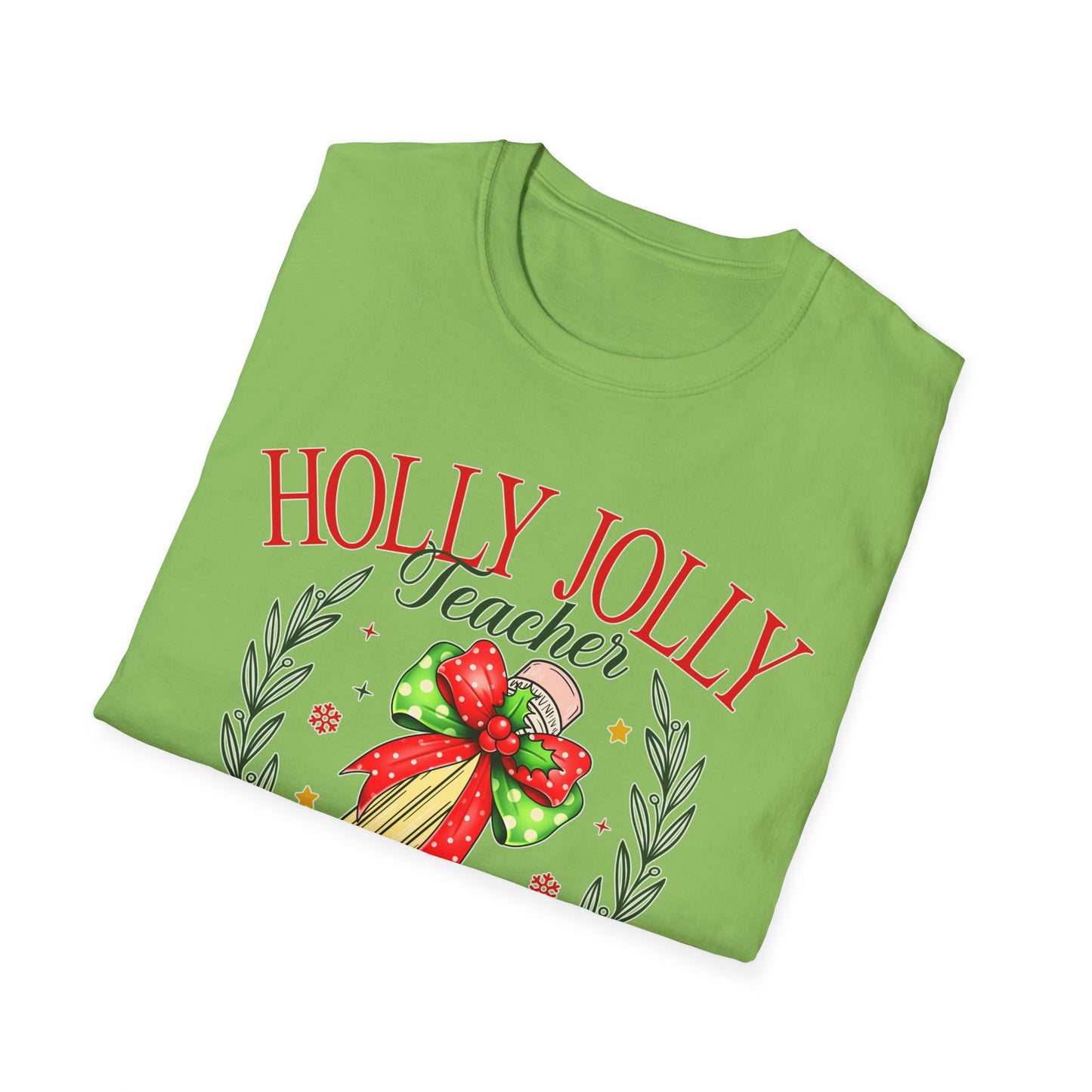 Holly Jolly Teacher Club - Unisex Softstyle T-Shirt