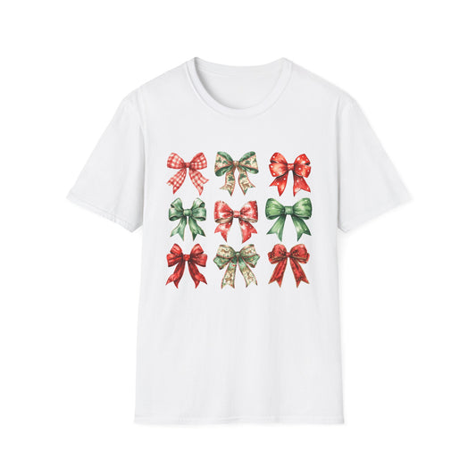 Christmas Red and Green Coquettes - Unisex Softstyle T-Shirt