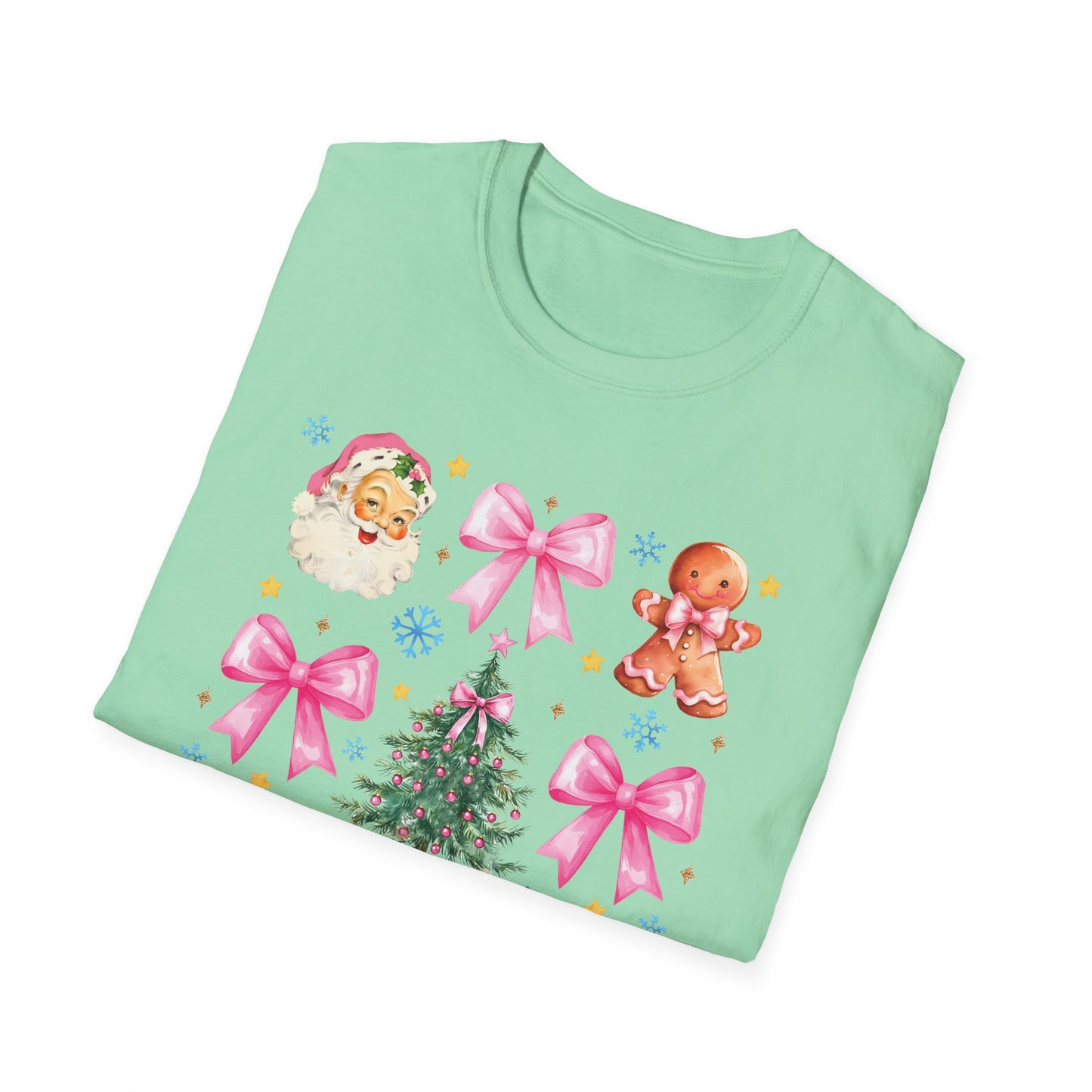 Pink Christmas Coquette - Unisex Softstyle T-Shirt