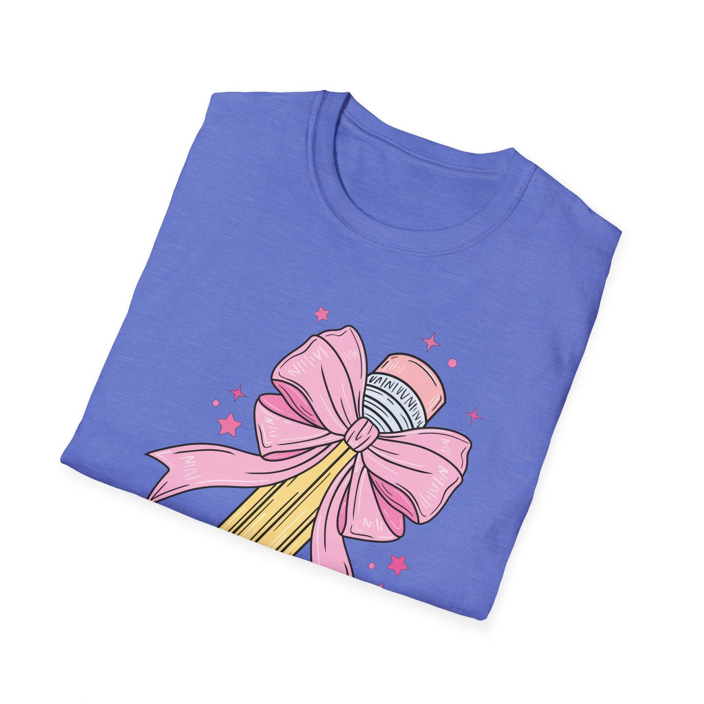 Pencil with Bow - Unisex Softstyle T-Shirt