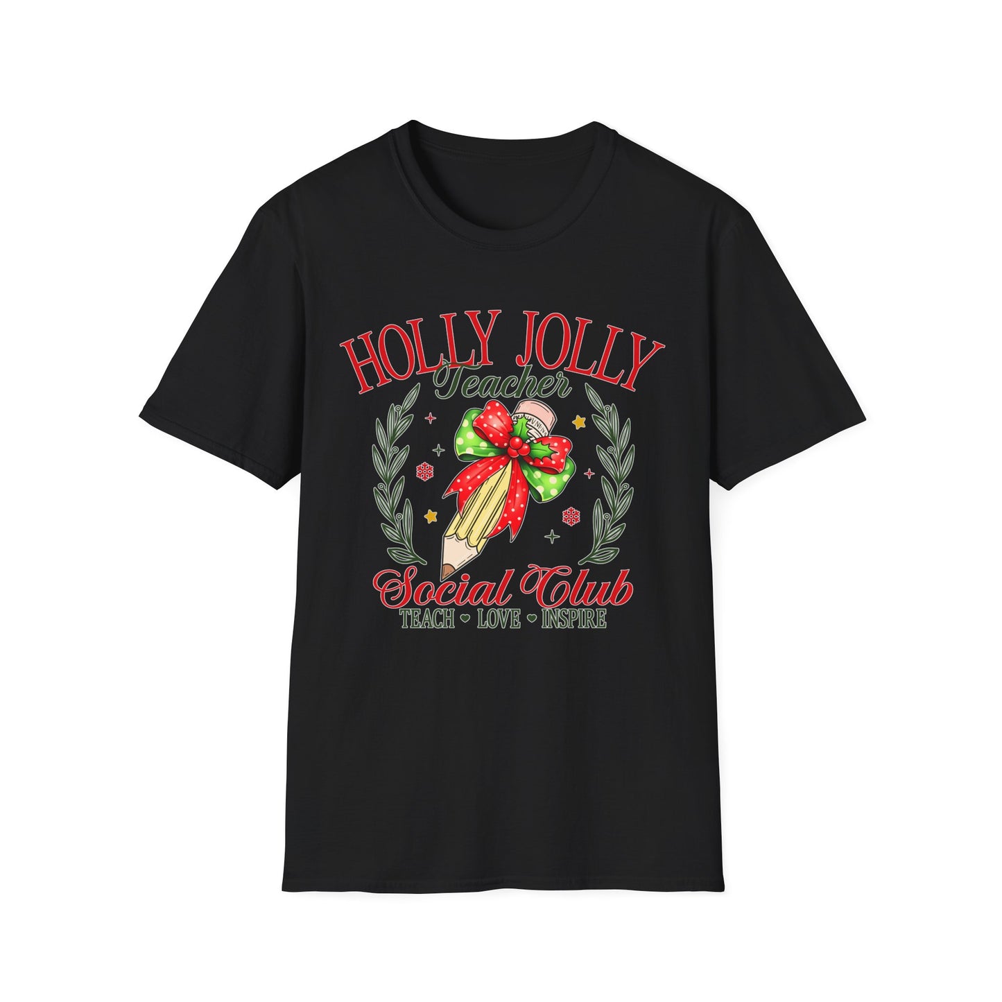 Holly Jolly Teacher Club - Unisex Softstyle T-Shirt