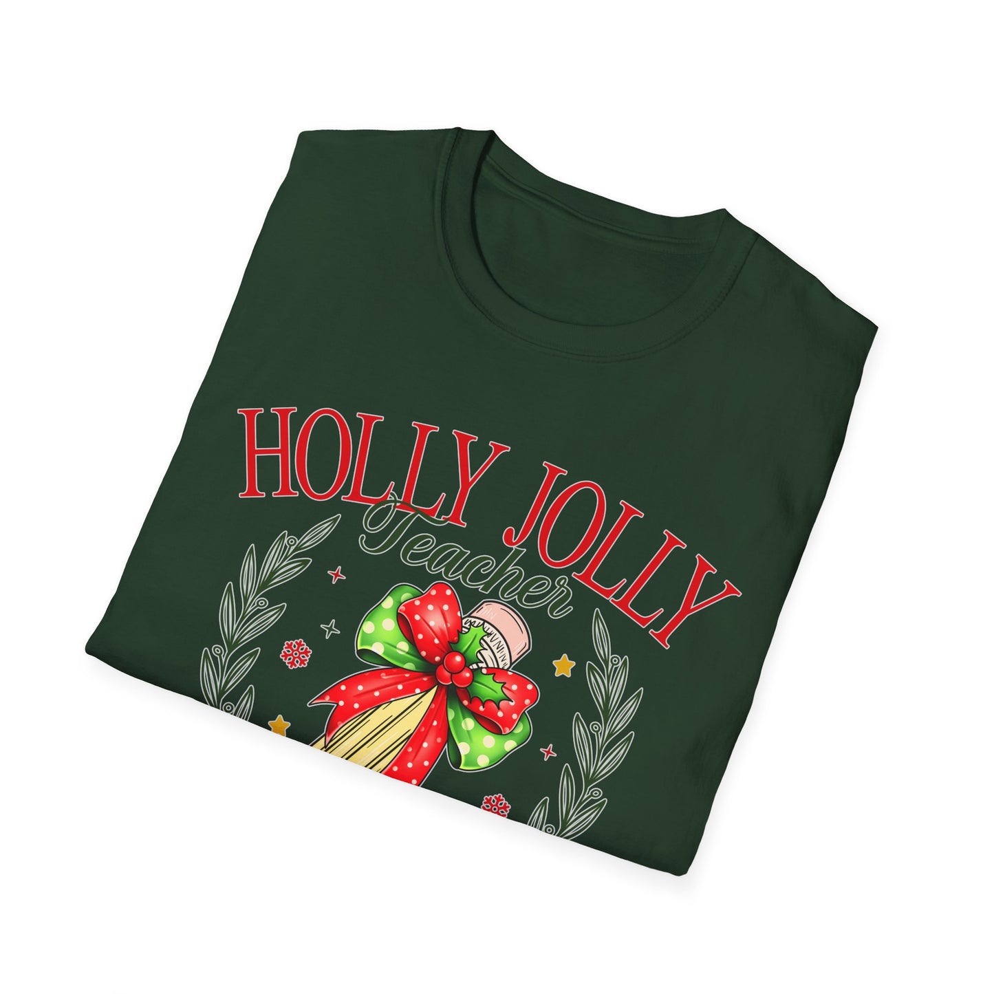 Holly Jolly Teacher Club - Unisex Softstyle T-Shirt