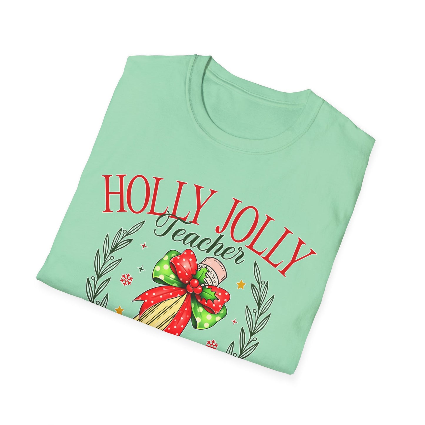 Holly Jolly Teacher Club - Unisex Softstyle T-Shirt