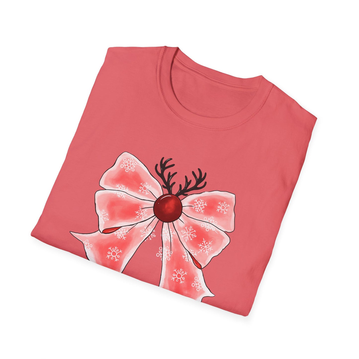 Christmas Cherry Coquette - Unisex Softstyle T-Shirt